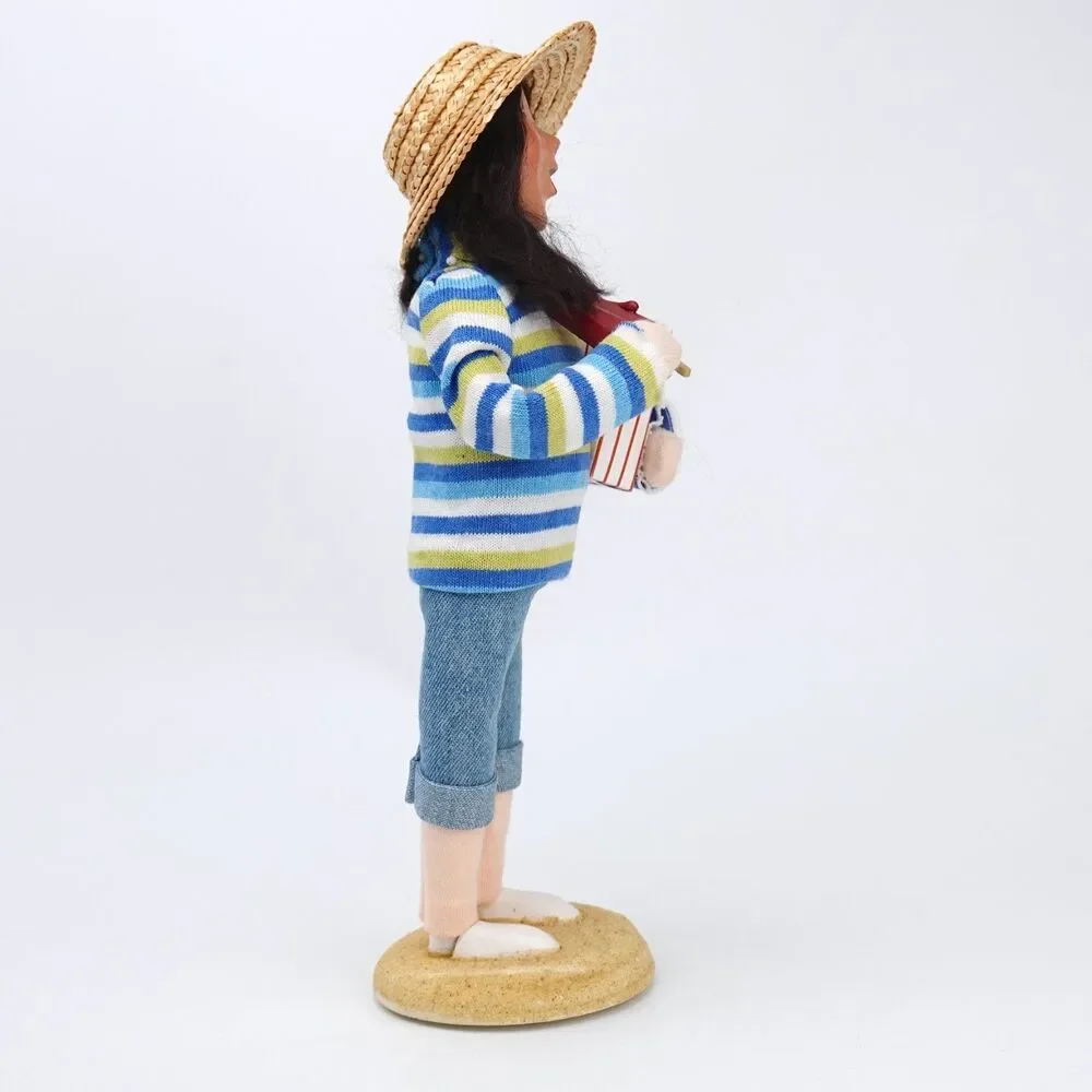 RARE Byers Choice 2008 Outer Banks Seashore Beach Girl w/ Popcorn & Popsicle